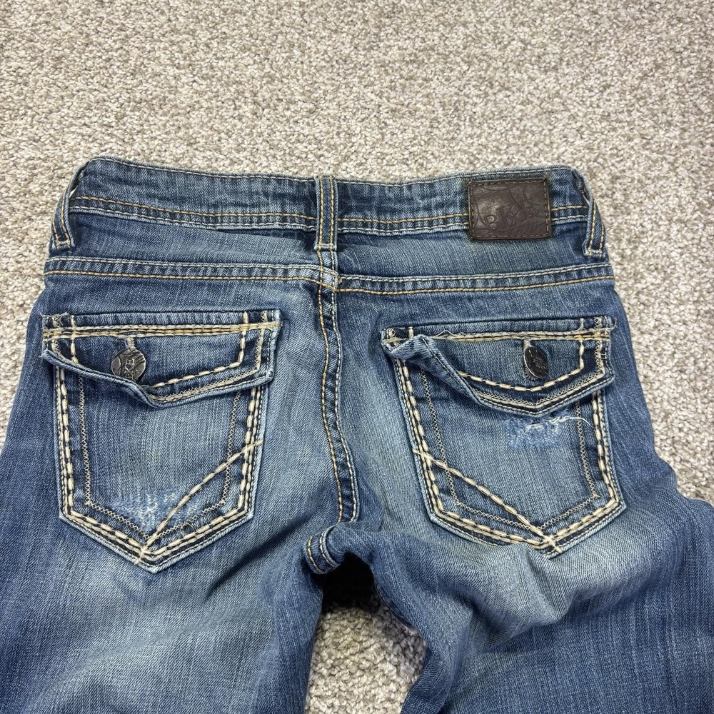BKE Tia Jeans Womens 24x31.5 Blue Medium Wash Low Rise Bootcut Stretch Denim - Picture 4 of 11